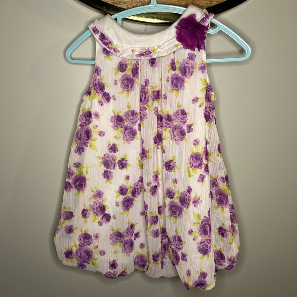 George Floral Dress with Purple and Yellow Accents